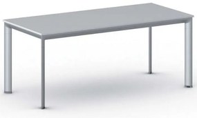 Rokovací kancelársky stôl PRIMO INVITATION, 180x80 cm, sivostrieborná podnož, sivá