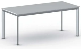 Rokovací kancelársky stôl PRIMO INVITATION, 180x80 cm, sivostrieborná podnož, sivá