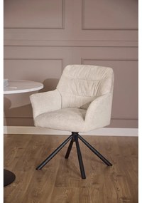 Béžové čalúnené jedálenské kreslo s podrúčkami Alonso – Actona