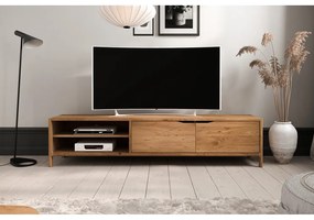 TV stolík z dubového dreva v prírodnej farbe 200x48 cm Twig – The Beds