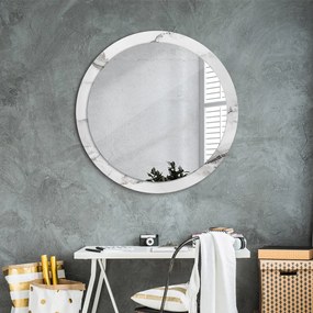 Okrúhle ozdobné zrkadlo Biely mramor fi 90 cm