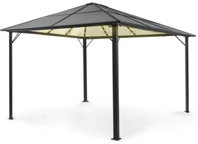 Pantheon Solid Sky Ambient Solar, altánok so strechou, 3 x 4 m, polykarbonát, hliník, osvetlený