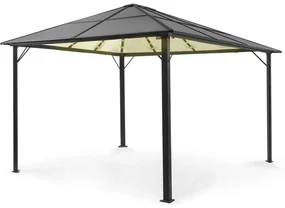 Pantheon Solid Sky Ambient Solar, altánok so strechou, 3 x 4 m, polykarbonát, hliník, osvetlený