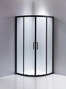 BPS-koupelny Štvrťkruhový sprchový kút HYD-RK01B 90x90 čierna/transparent - bez vaničky