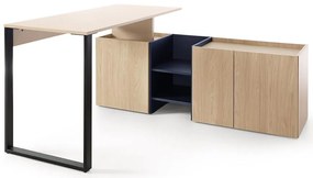 Písací Stôl Sergio SE8+Komoda 3D Béžová /Dub/Námornícka Modrá