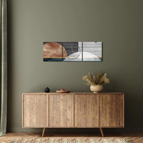 Obraz - Tvary a textúry (s hodinami) (90x30 cm)