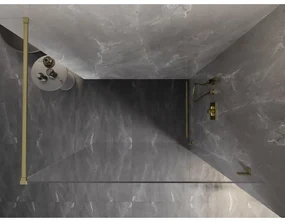 Mexen Lunar sprchová stena pravá 150 x 200 cm, 8mm číre sklo, zlatá matná, 830-150-000-55-00-P