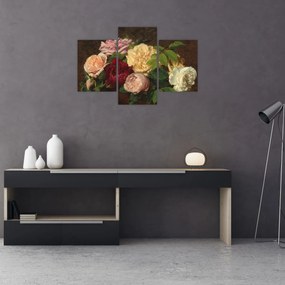 Obraz - Henri Fantin-Latour, Roses de Nice on a Table, reprodukcia (90x60 cm)