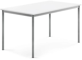 Stôl SONITUS, 1400x800x720 mm, HPL - biela, strieborná