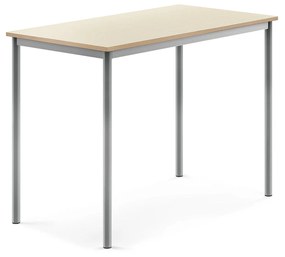 Stôl SONITUS, 1200x700x900 mm, HPL - breza, strieborná