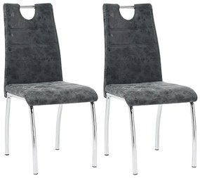 Jedálenské stoličky 2 ks, čierne, umelá koža 281457