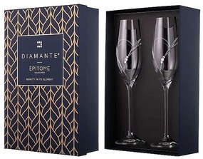 Diamante Swarovski Poháre na sekt Hearts 210 ml, 2 ks