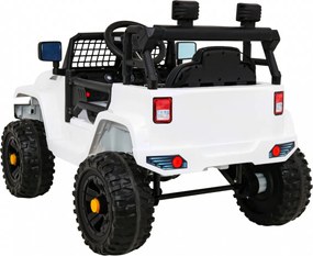 Ramiz Autíčko na batérie Jeep Dark Night pre deti Biele + pomalý štart + EVA + LED Audio