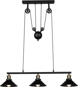 Reality - Luster na lanku POULI 3xE27/40W/230V čierny
