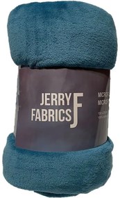 JERRY FABRICS Deka microflanel super soft Petrolejová  Polyester, 150/200 cm