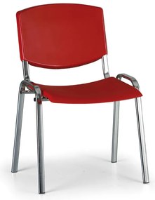 Konferenčná stolička Design - chrómované nohy, červená