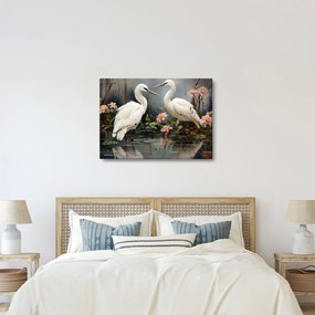 Obraz - Žeriavy biely (70x50 cm)