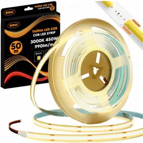 BERGE LED pásik COB Neon 12V - 480D - 9W/m - IP20 - 50m - teplá farba