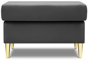 Svetlosivá zamatová podnožka Kyoto – Cosmopolitan Design