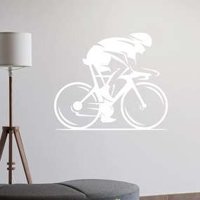Veselá Stena Samolepka Cestný cyklista Farba: biela, Veľkosť: 60 x 50 cm