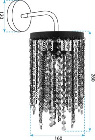 Toolight Toolight, nástenné svietidlo 1xE27, APP1315-W, čierna, OSW-06350