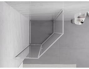 Mexen Exo, päťuholníkový sprchový kút s výklopnými dverami 80 x 80 cm, 6mm číre sklo, chrómový profil, 812-080-080-01-00