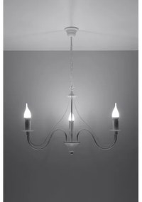 Luster na reťazi MINERWA 3 3xE14/40W/230V biela
