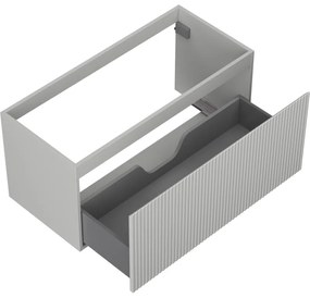 Mexen Rivel, kúpeľňová skrinka 100 cm, 1 zásuvka, drážkovaná, sivá matná, 91A20-10047-1-BF62