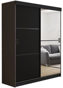 Skriňa Retro 138 2L grafit/ Dvierka čierna