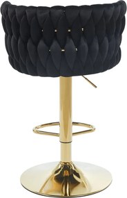 Dekorstudio Barová stolička GLAMOUR TWIST čierna (zlatý rám)