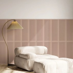 Zamatový čalúnený panel - Obdĺžnik - 90x30cm Farba: Púdrovoružová