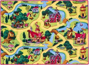 Vopi, Detský kusový koberec Rozprávková dedina, 140x200, viacfarebná, detská izba