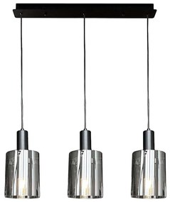 Luster na lanku ARCADIA 3xE27/60W/230V čierna/dymová