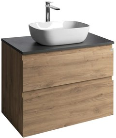 Aqualine Aqualine, ALTAIR skrinka s doskou 78,5 cm, dub emporio/antracit bridlica, AI380-02