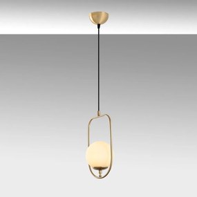 Závesné svietidlo v zlatej farbe so skleneným tienidlom Skew – Opviq lights