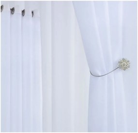 Dekorstudio Jednofarebná záclona - Biela - vlastný rozmer Uchytenie závesu: Dekoračné krúžky antracitové, Šírka záclony: 200cm