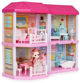 Skladací domček pre bábiky Villa + LED nábytok pre bábiky