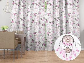 Biante Bavlnený záves Sandra SA-476 Ružové lapače snov a ruže II. 150x210 cm