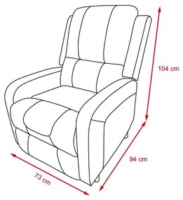 Polohovateľné televízne relaxačné kreslo Catini ELEGANT - Sivá