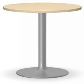 Konferenčný stolík ZEUS II, priemer 600 mm, sivá podnož, doska breza
