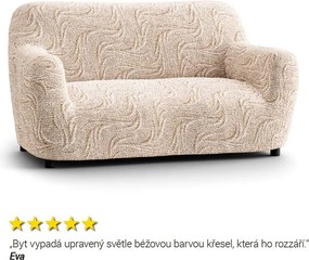 Bielastické poťahy BRILLANTE béžové sedačka s otomanom vľavo (š. 170 - 300 cm)