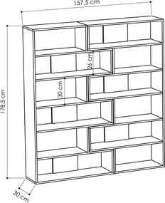 Rohová knižnica MAURICIO no. 4, dub