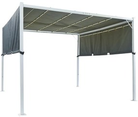 Pergola s LED svetlami 310 x 310 cm sivá PARGA Beliani