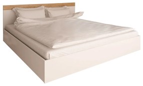 Manželská posteľ, 160x200, biela/dub artisan, GABRIELA