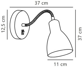 Nordlux - Nástenné bodové svietidlo CYCLONE 1xE14/15W/230V biela