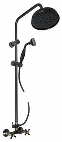 RAV Slezák MK181.5/7CMATSM - Sprchová súprava s batériou MORAVA RETRO čierna/mosadz
