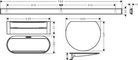 Hansgrohe WallStoris, sada k vani, čierna matná, HAN-27966670