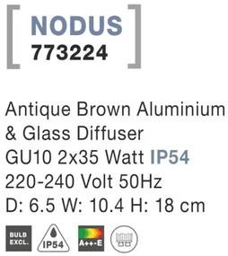 Vonkajšie záhradné svietidlo Nodus B 65 Hnedá