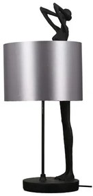 Čierno strieborná design lampa LADY