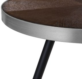 Odkladací stolík tmavé drevo/strieborná RAMONA Beliani